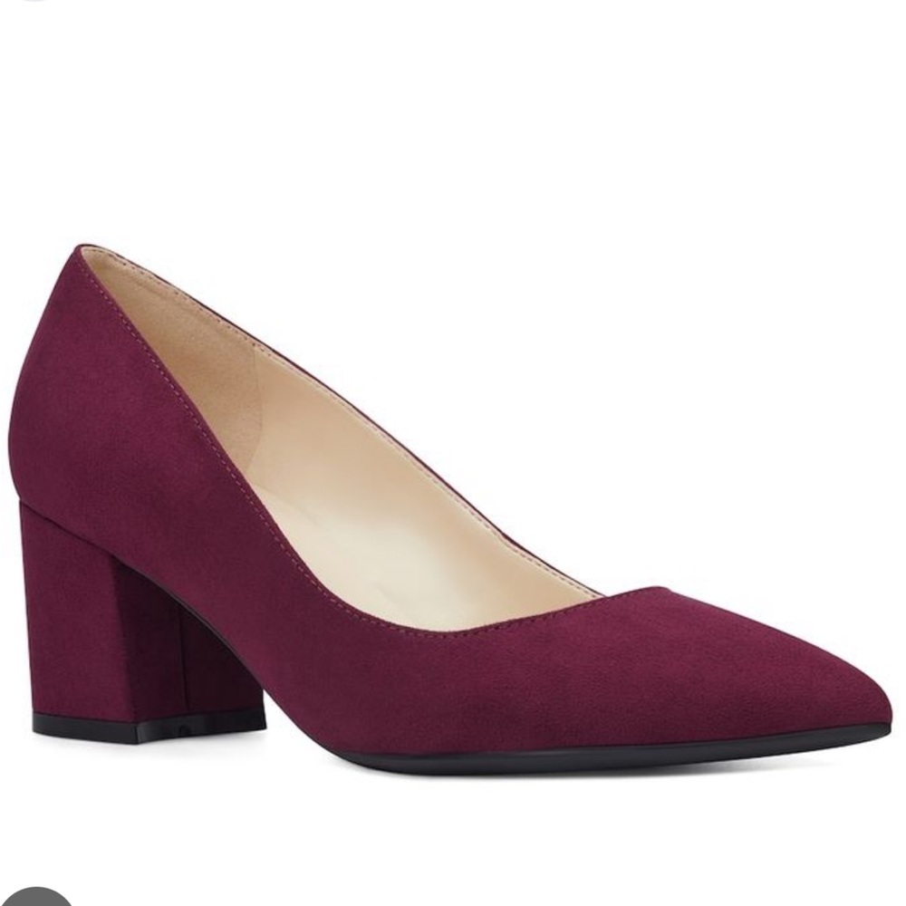 Nine West Issa Block suede pink heel